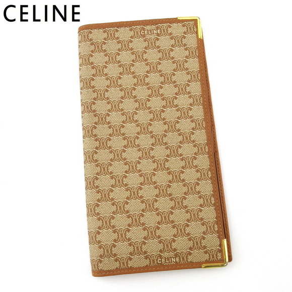 Celine brown Wallet beige leather long Macadam - Picture 1 of 6